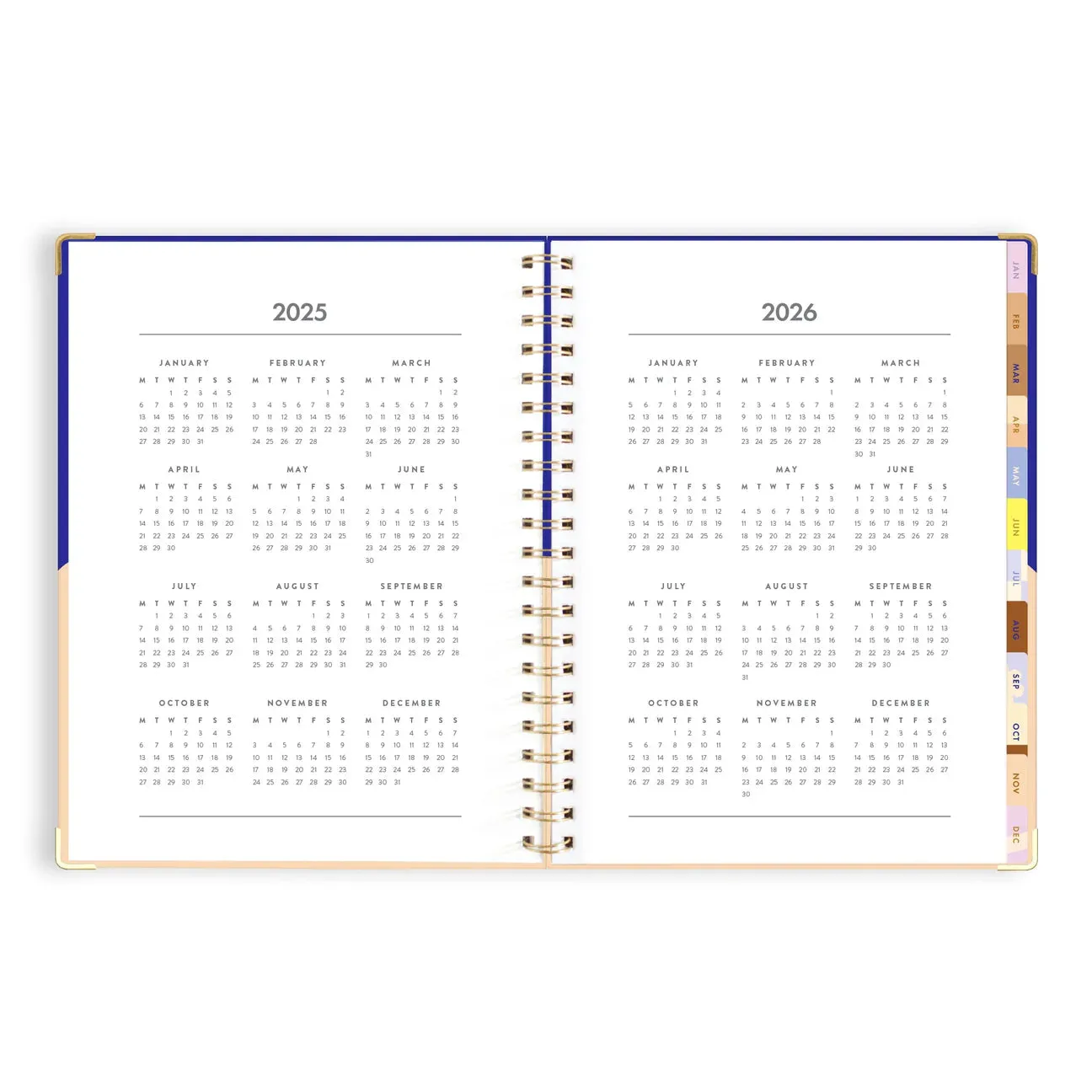 2025 A4 Academic Vertical Planner - Cobalt Ripple