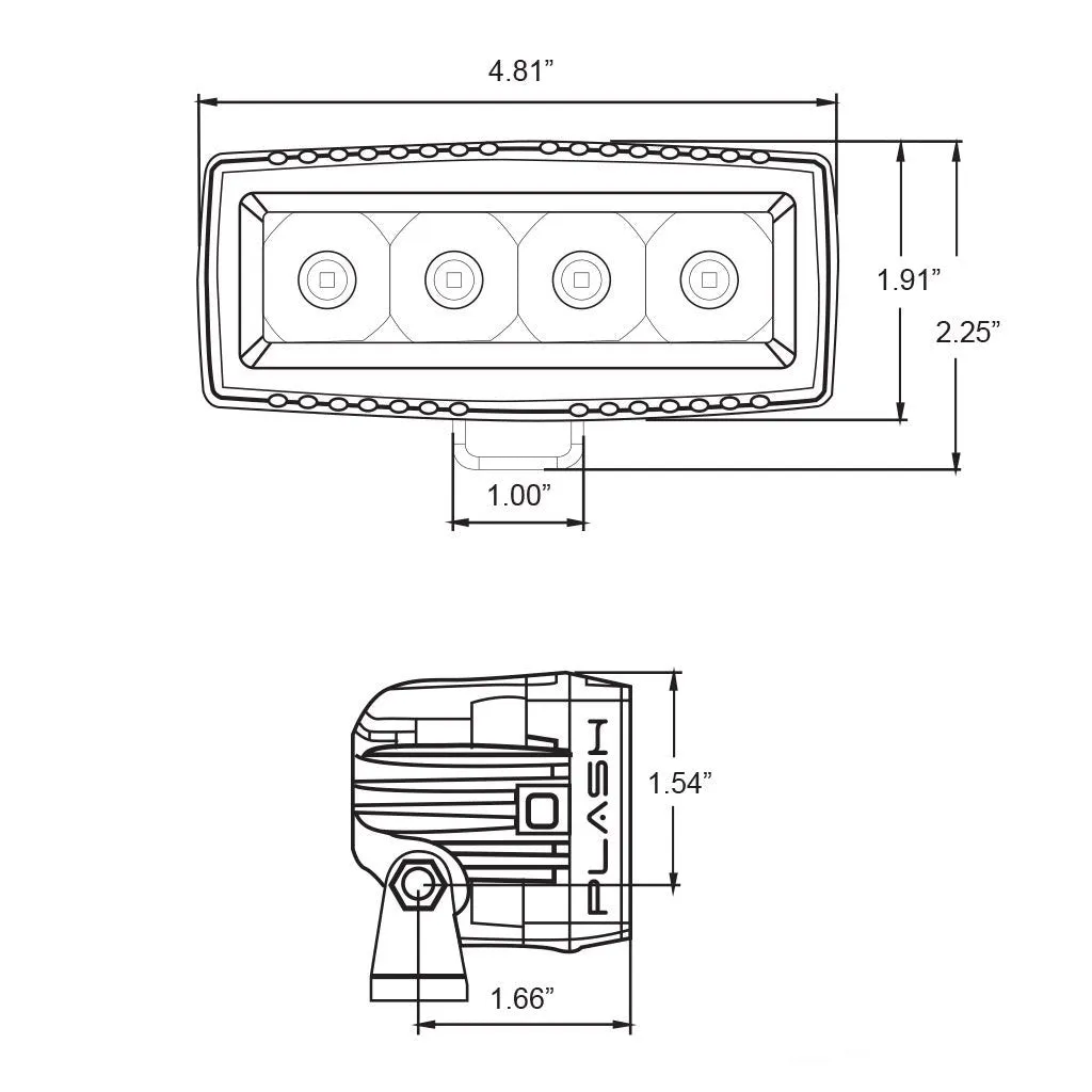 40W Low Profile LED Spreader Light - 35° Linear Flood - Marine White