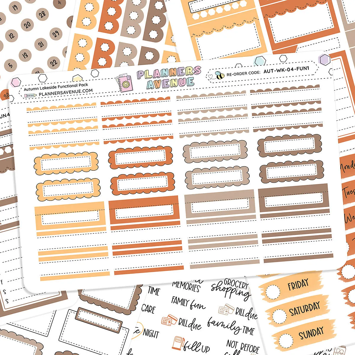 Autumn Lake Functional Sticker Kit