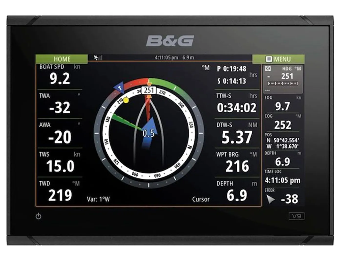 B&G Vulcan 9" Chartplotter with Global Basemap