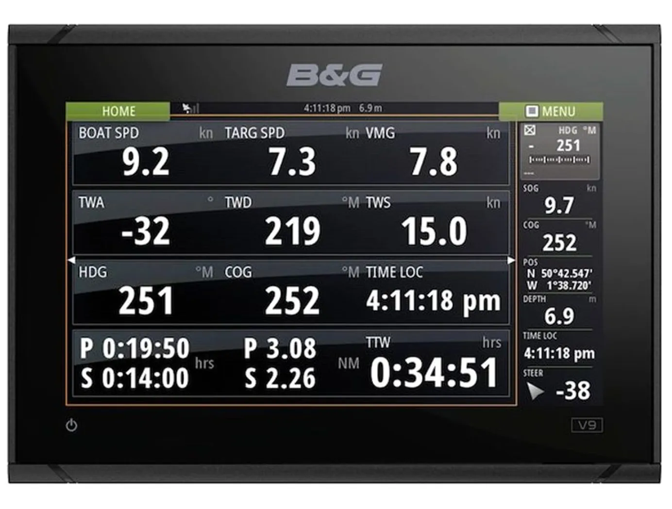 B&G Vulcan 9" Chartplotter with Global Basemap