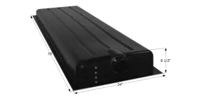 Black or Grey Holding Tank 24"x70"x6-1/2" Center End Drain (28 Gallon)