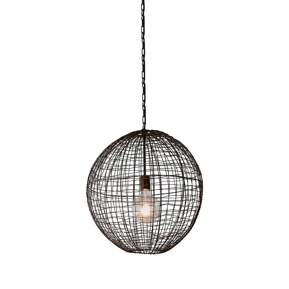 Cray Ball Medium - Antique Copper - Wire Weave Ball Pendant Light