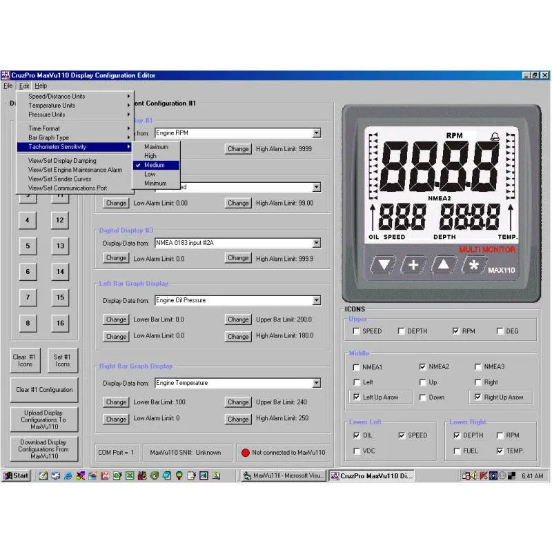 CruzPro MaxVu110 User Configurable Multi-Function Instrument