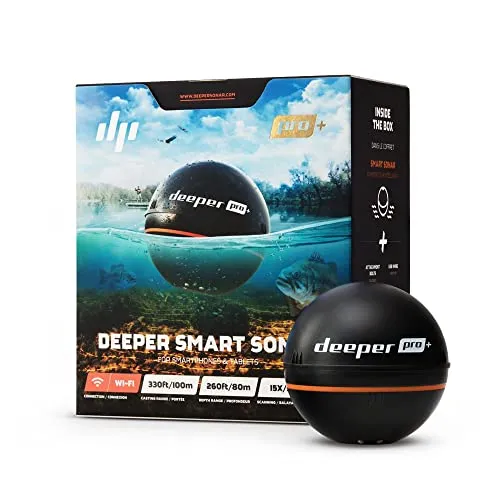 Deeper PRO  Smart Sonar Castable and Portable WiFi Fish Finder with Gps for Kayaks and Boats on Shore Ice Fishing Fish Finder