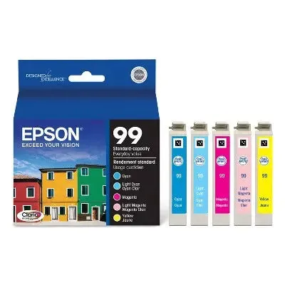 Epson 99 Color Combo 5pk Ink Cartridges - Cyan,Light Cyan,Magenta,Light Magenta,Yellow (T099920-CP)