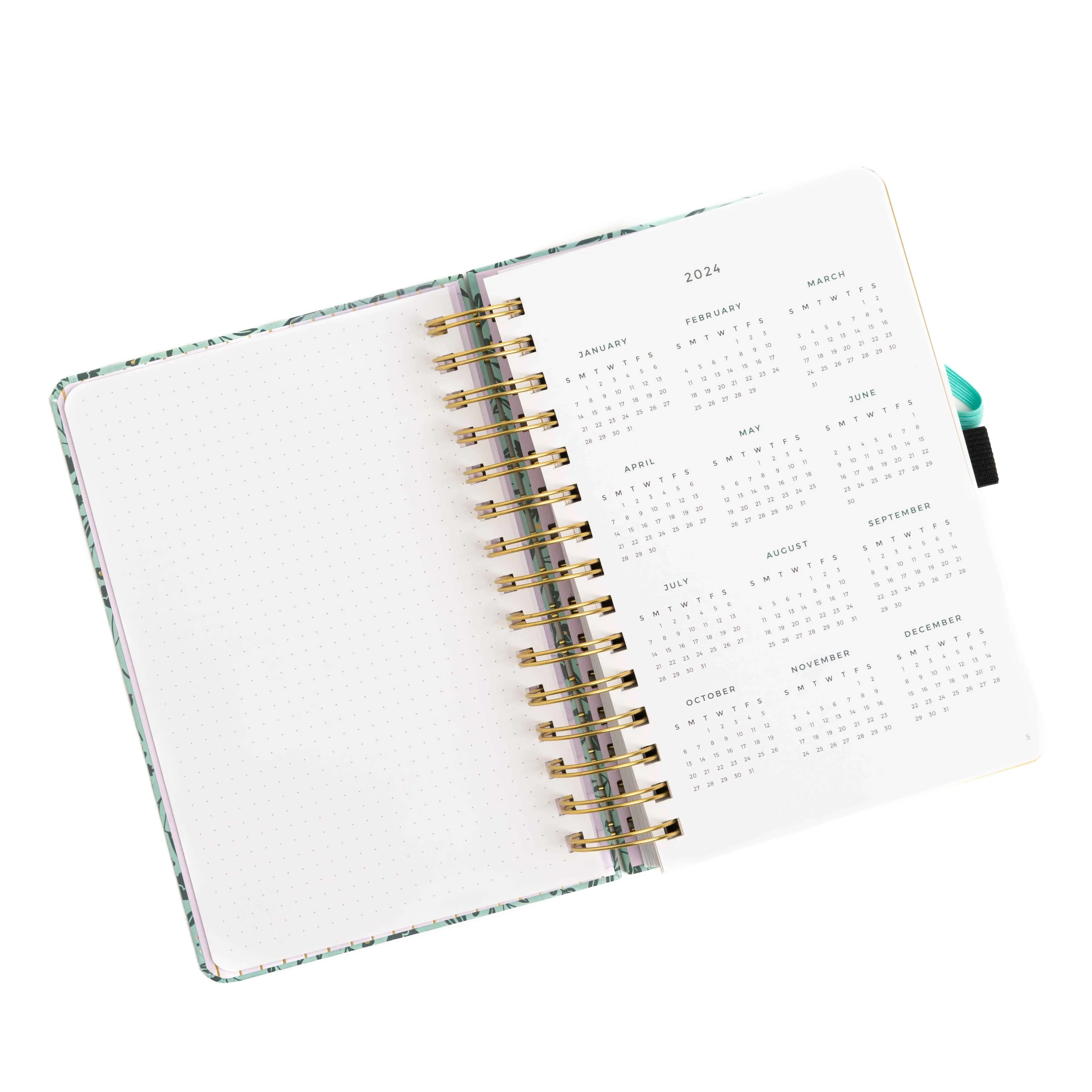 Floral Wellness Dated Planner