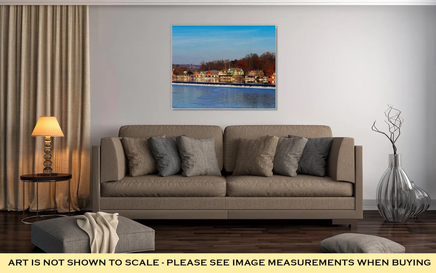 Gallery Wrapped Canvas, The Famed Philadelphias Boathouse Row In Fairmount Dam Fishway