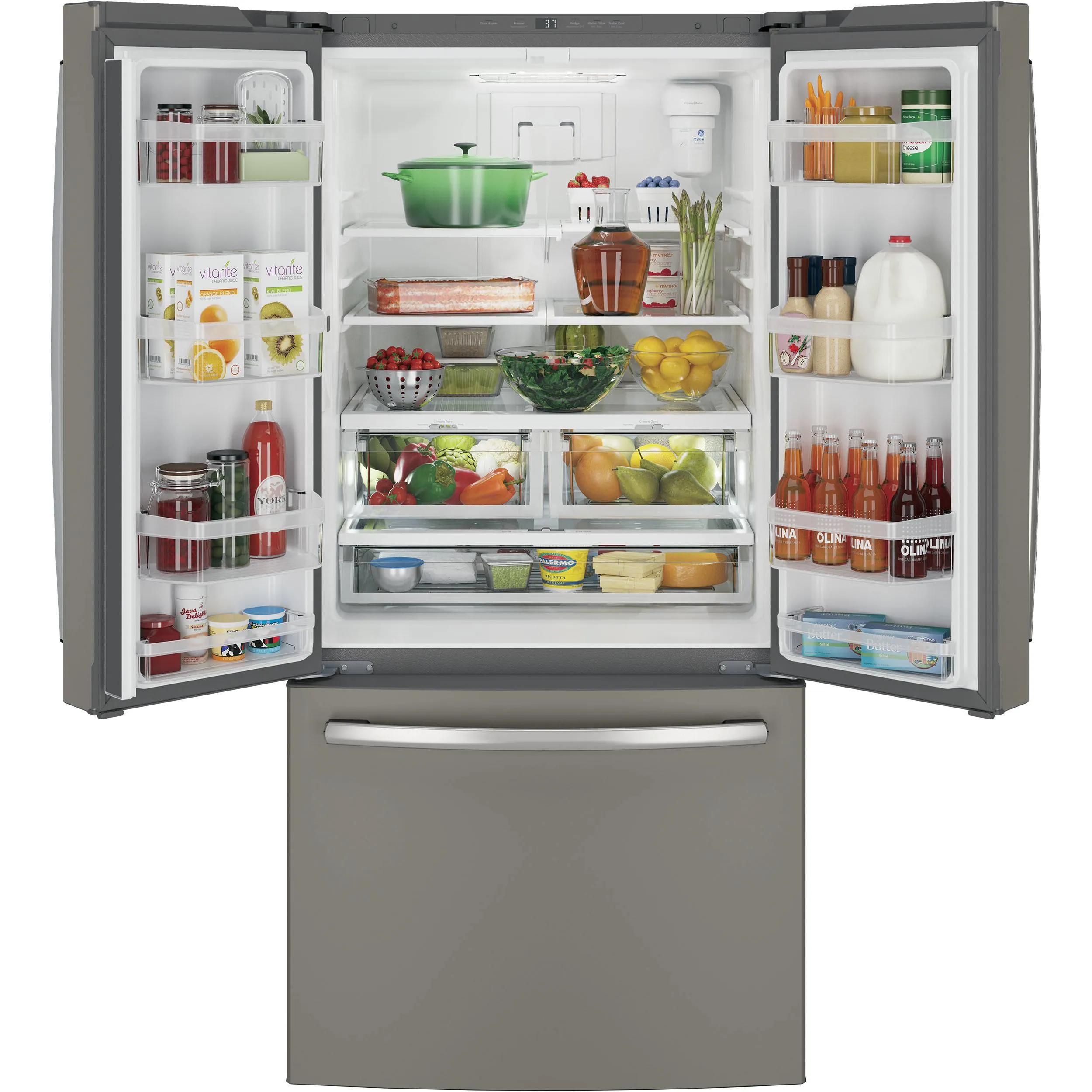 GE 33-inch, 18.6 cu. ft. Counter-Depth French-Door Refrigerator GWE19JMLES