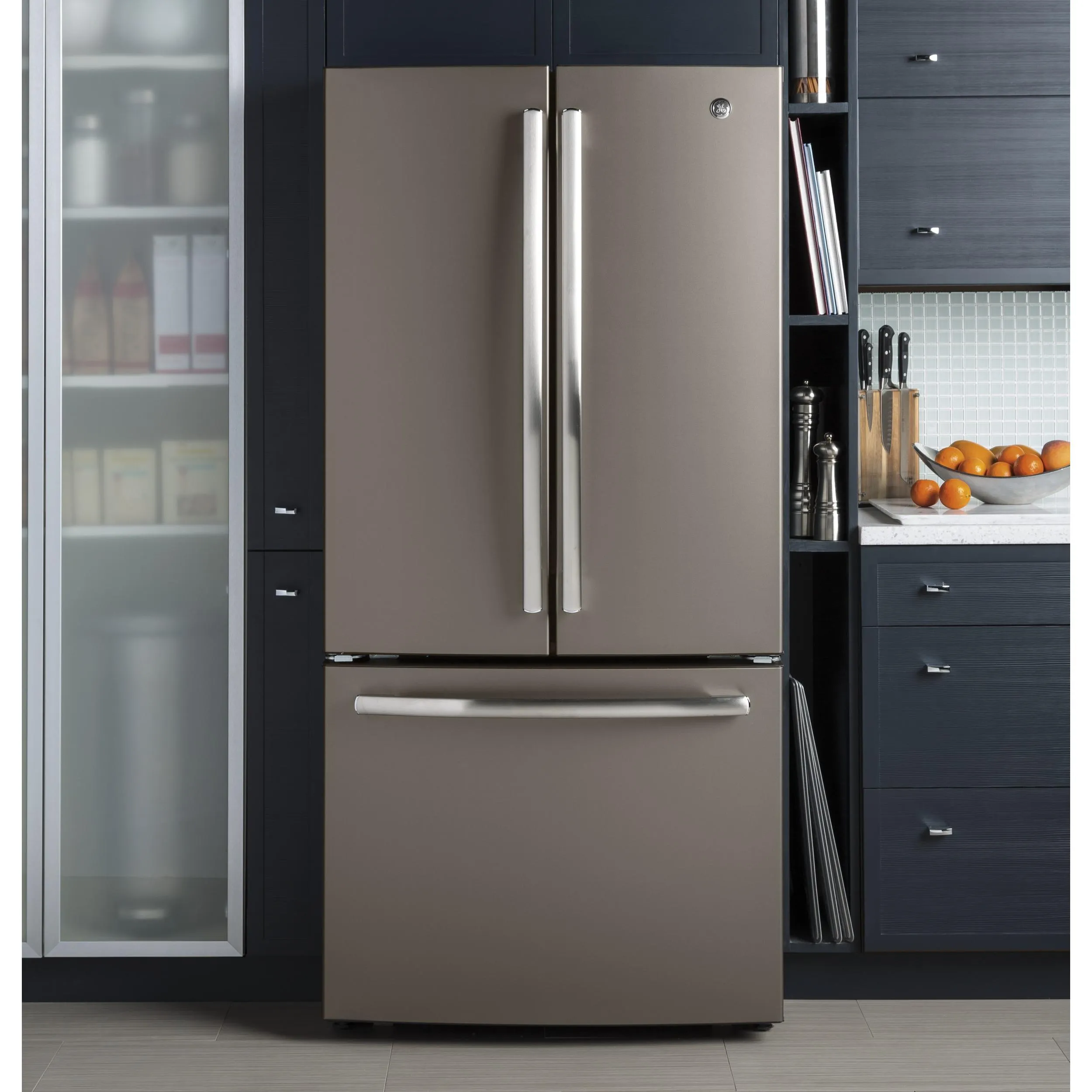 GE 33-inch, 18.6 cu. ft. Counter-Depth French-Door Refrigerator GWE19JMLES