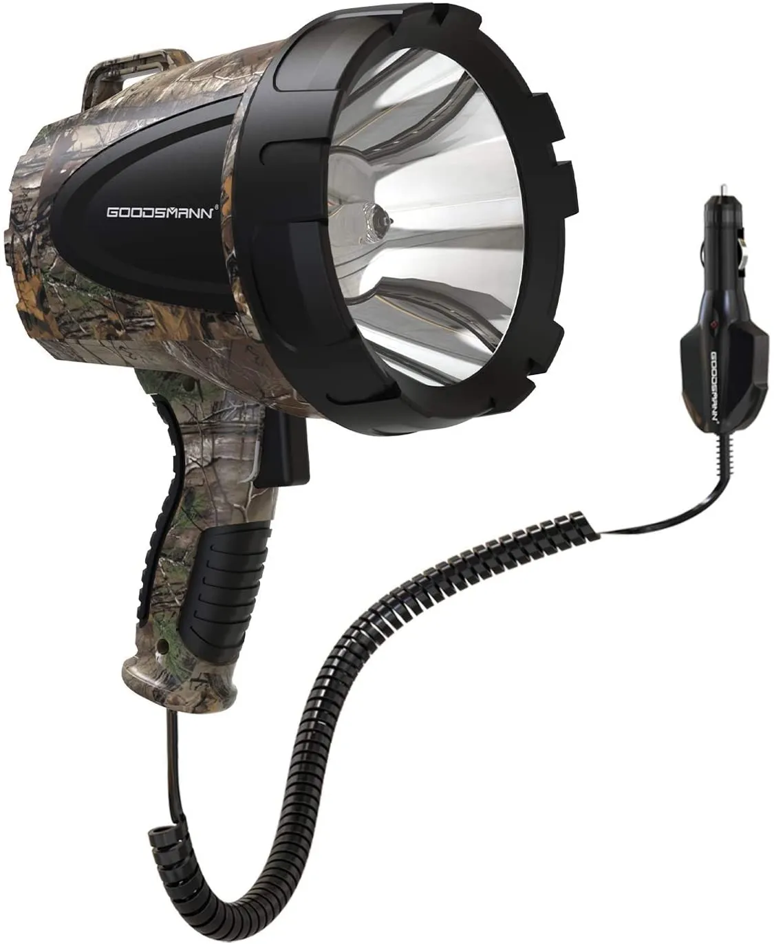 GOODSMANN Spotlight Camo Hunting Spot Lights 12 Volt Marine Spotlight Tacticpro 1500 Lumen Halogen Boat Spotlighting 9924-H102-01