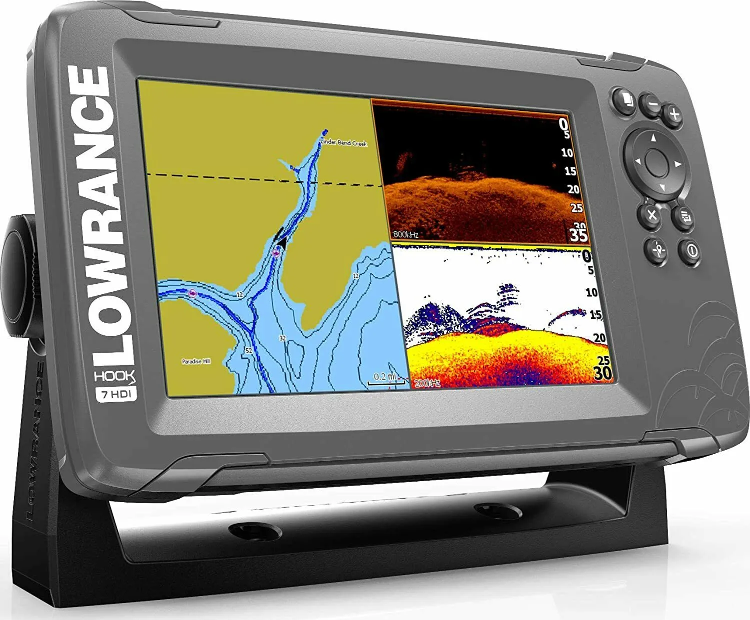 HOOK2 7- 7-inch Fish Finder with SplitShot Transducer and US Inland Lake Maps Installed