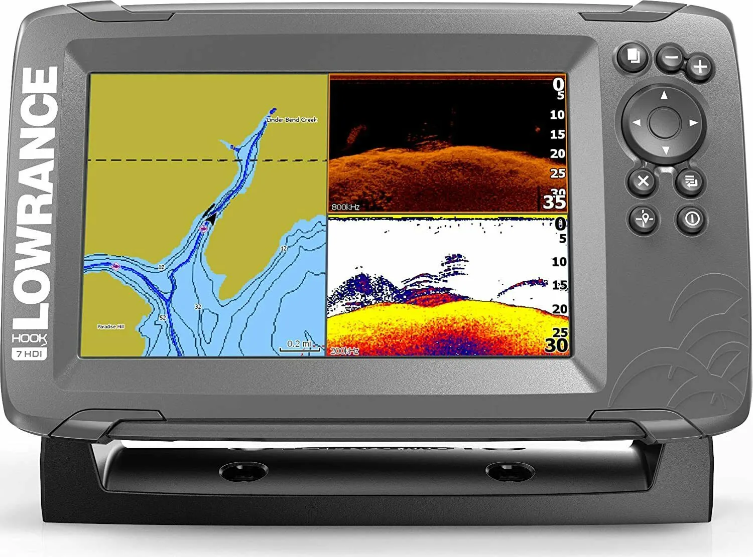 HOOK2 7- 7-inch Fish Finder with SplitShot Transducer and US Inland Lake Maps Installed