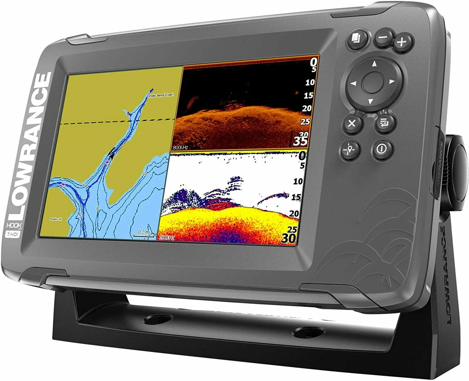 HOOK2 7- 7-inch Fish Finder with SplitShot Transducer and US Inland Lake Maps Installed