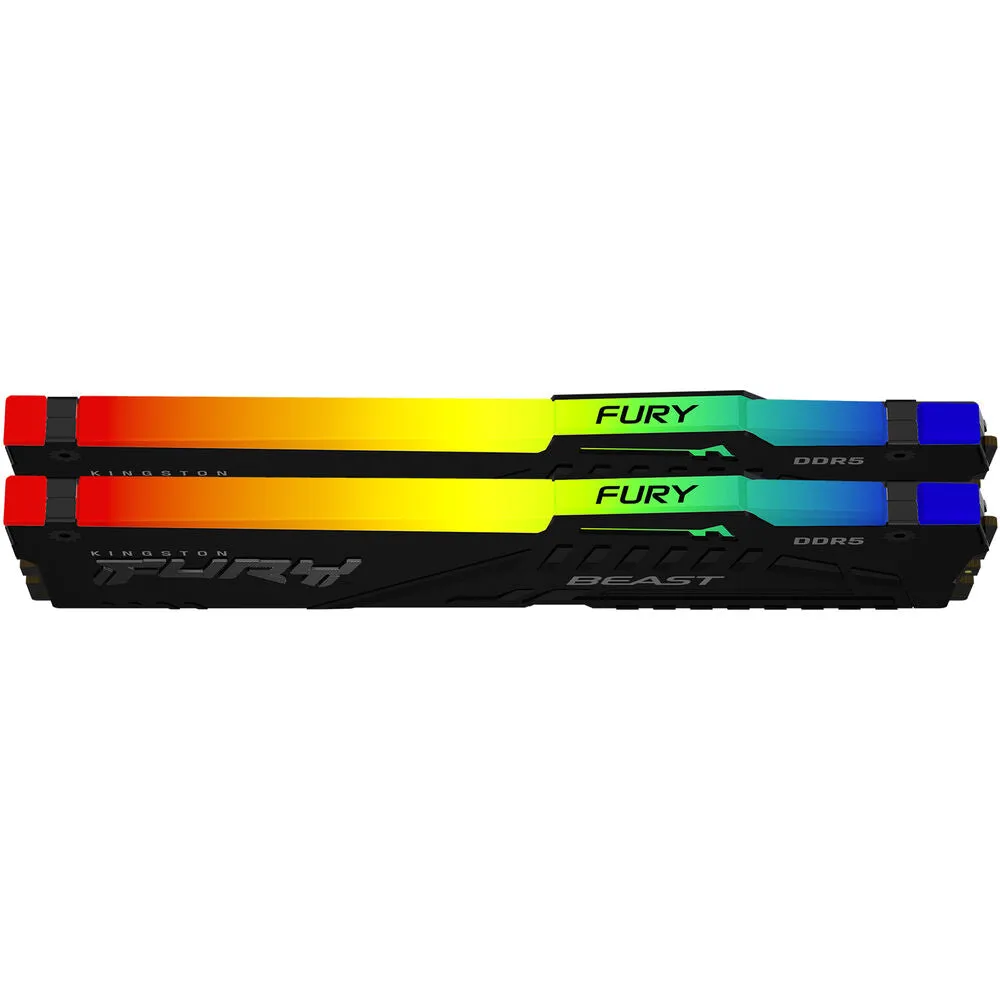 Kingston FURY Beast RGB memory module, 32GB (2x16GB), 5200 MHz, DDR5, CL40, KF552C40BBAK2-32, black