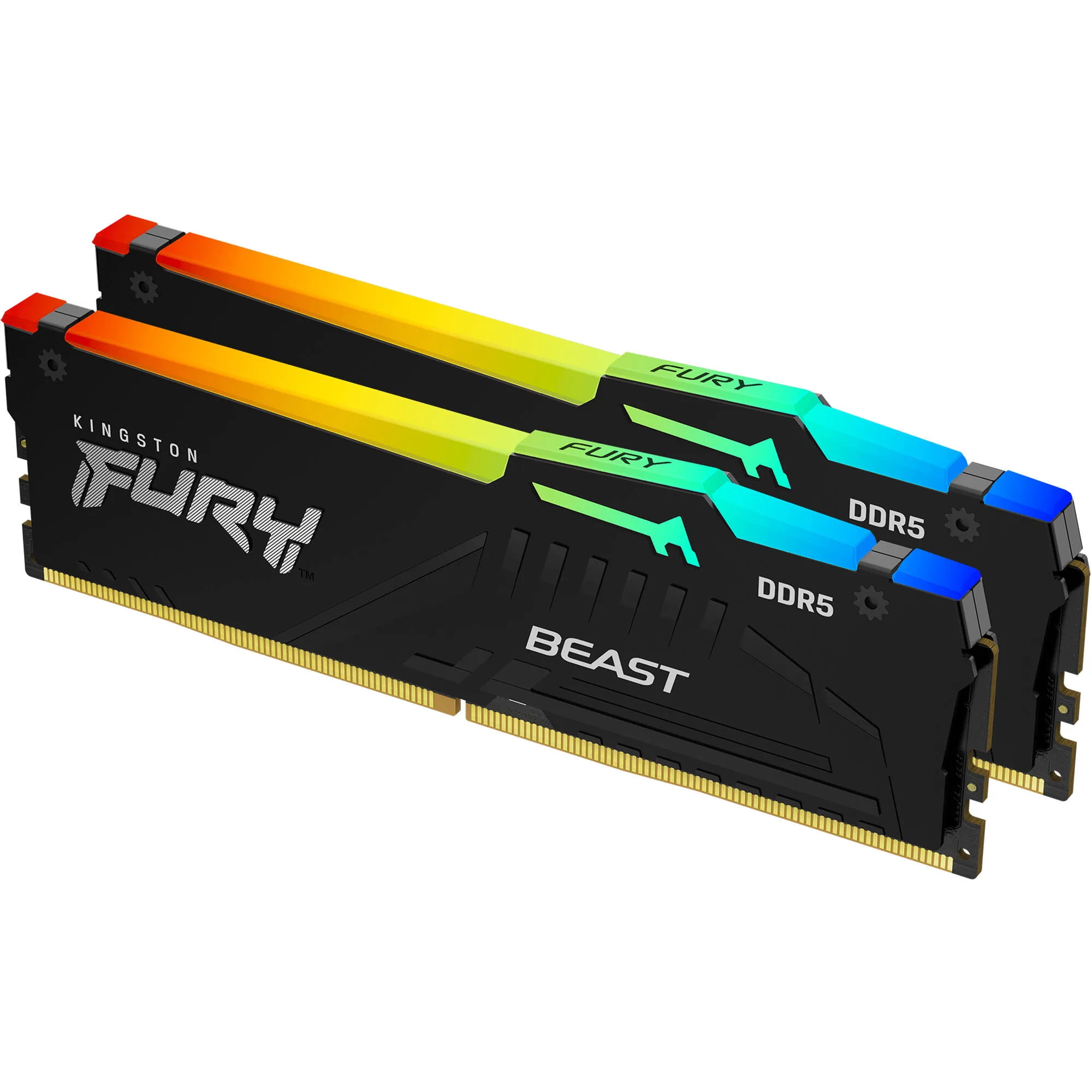 Kingston FURY Beast RGB memory module, 32GB (2x16GB), 5200 MHz, DDR5, CL40, KF552C40BBAK2-32, black