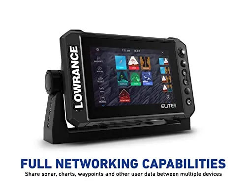 Lowrance Elite FS 7 Fish Finder (No Transducer) with Preloaded C-MAP Contour  Charts