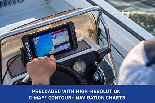 Lowrance Elite FS 7 Fish Finder with HDI Transducer, Preloaded C-MAP Contour  Charts