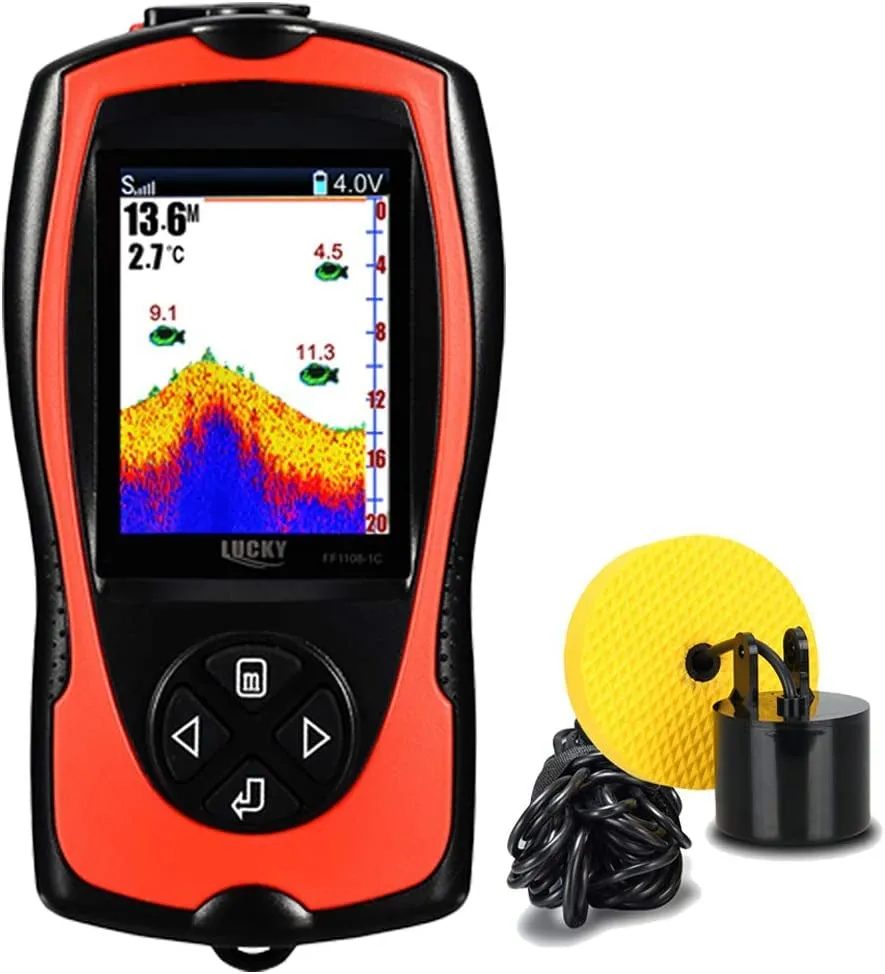 LUCKY Portable Fish Finder Handheld Kayak Fish Finders Wired Fish Depth Finder Sonar Sensor Transducer for Boat Fishing Sea Fishing