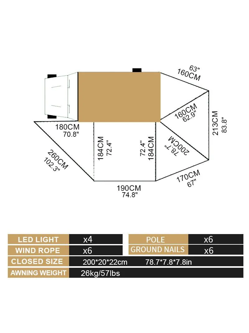 Naturnest 270 awning plus passanger side