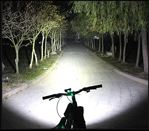 Nestling X2 CREE XM-L U2 LED Rechargeable Waterproof 5000Lm Black Bicycle Bike light headlamp   1x Free 5 LED tail light with Install Holder   Charger Battery