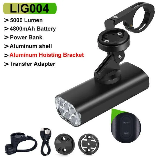 NEWBOLER 5000LM Intelligent inductio Bike Light MTB Front Lamp USB Rechargeable 6 LED 4800mAh Bicycle Light Waterproof Headlight