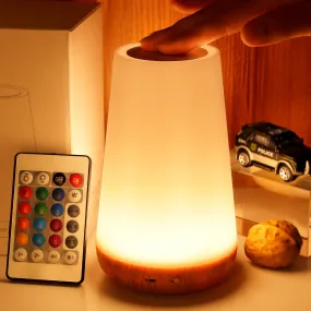 Night Light LED Touch Bedside Table Lamp Remote Control Dimmable Light with RGB Color Changing Portable Lamp for Baby, Kids, Bedroom, Living Room,