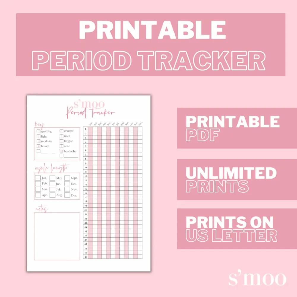 Period Tracker - Printable PDF