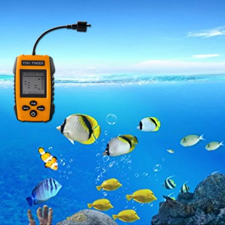 Portable Wired Fish Finder with Sonar Sensor Transducer and LCD Display