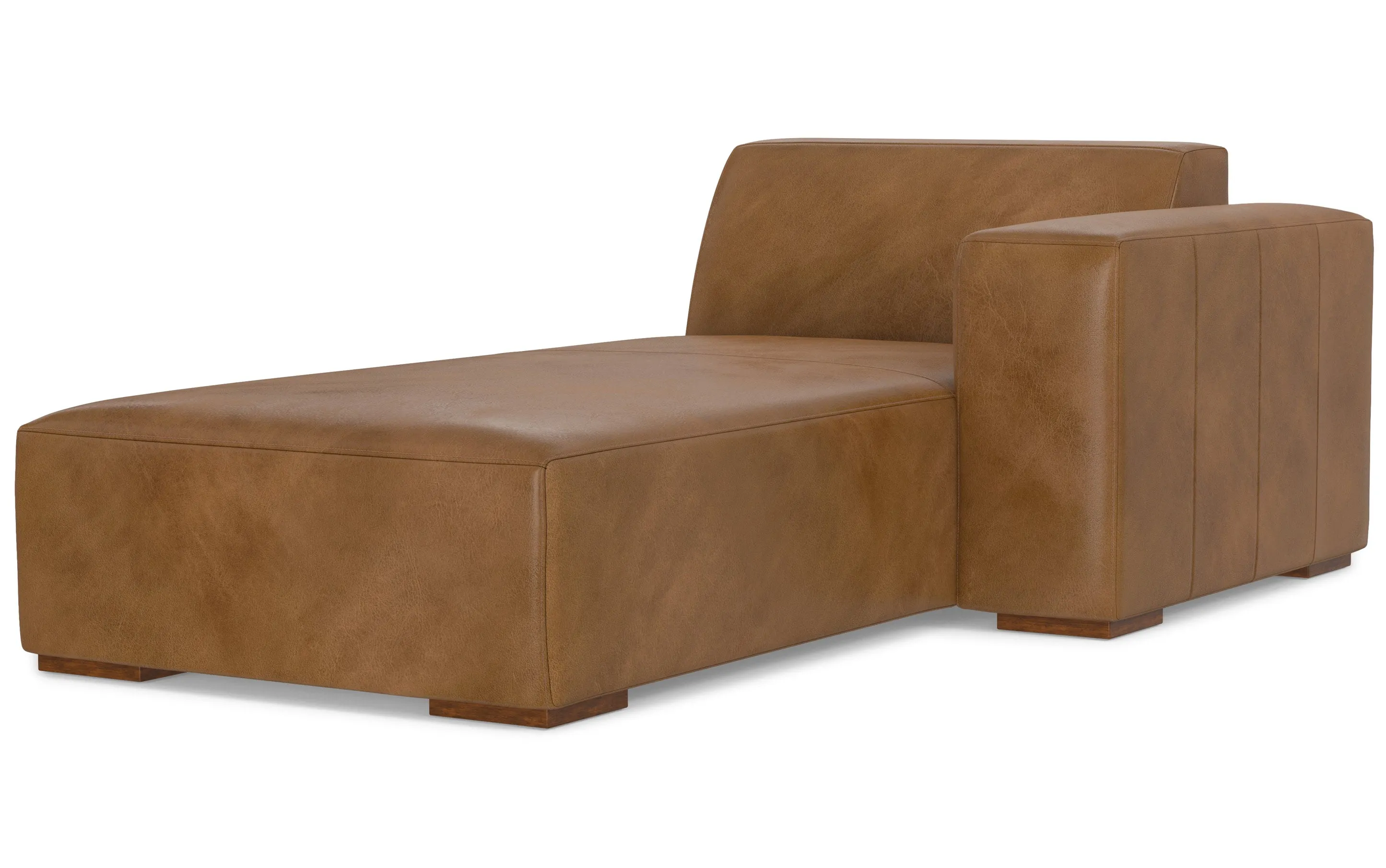 Rex Right Chaise Module in Genuine Leather