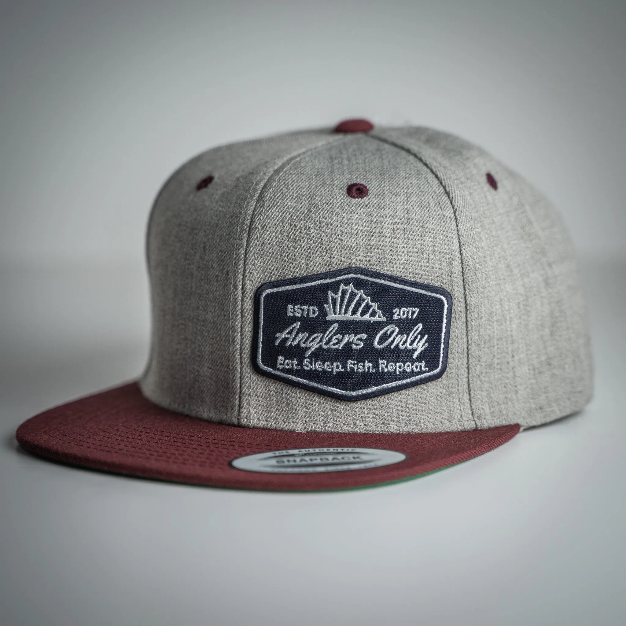 'Shield' Snapback - Maroon & Heather Grey