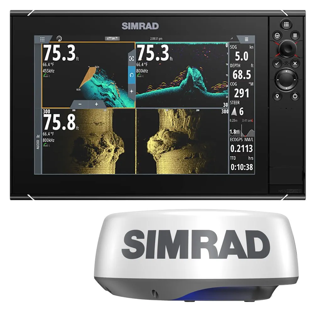 Simrad NSS12 evo3S Combo Multi-Function Chartplotter/Fishfinder Radar Bundle HALO20  - No HDMI Video Outport