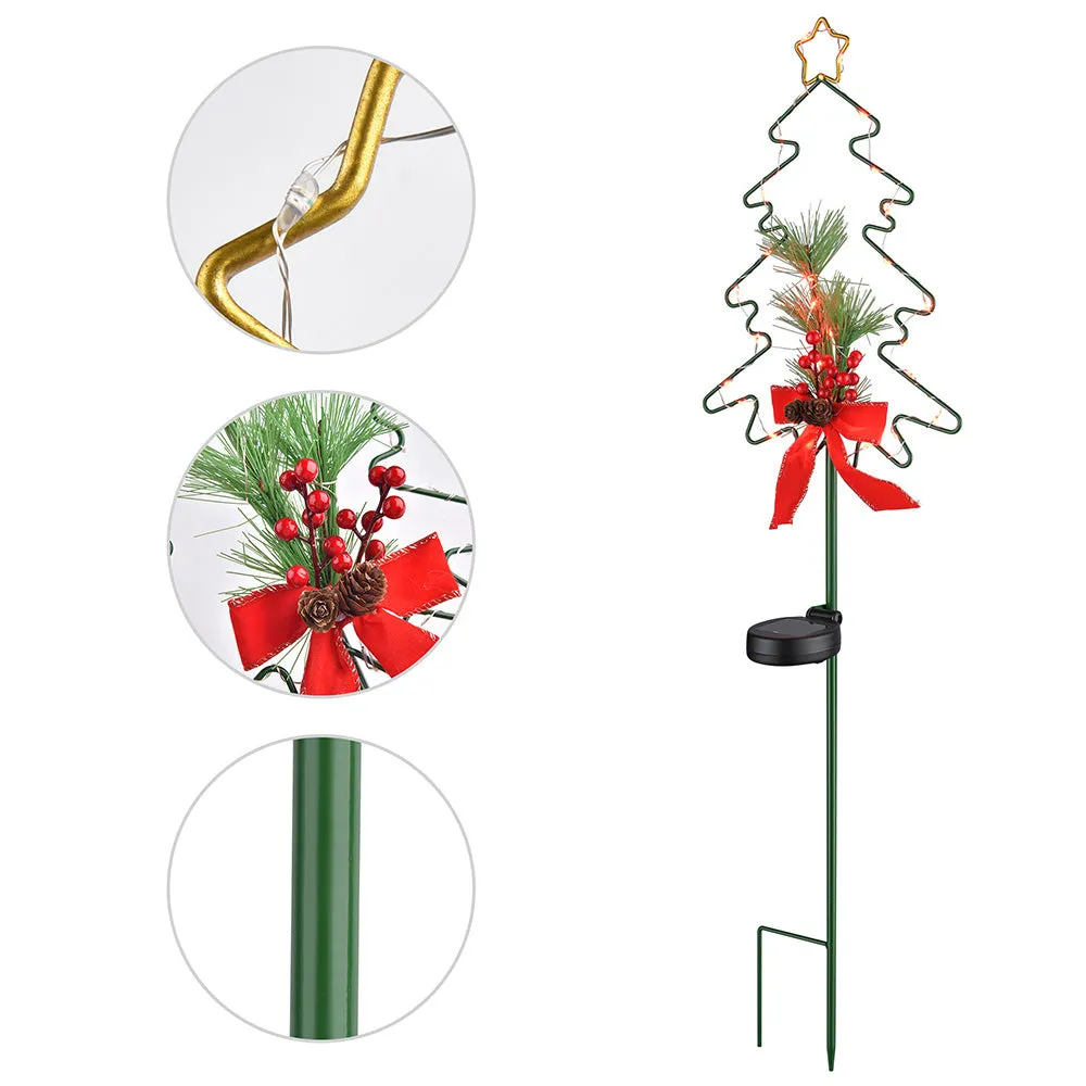 Solar Christmas Pathway Lights with Stake 2 Pack