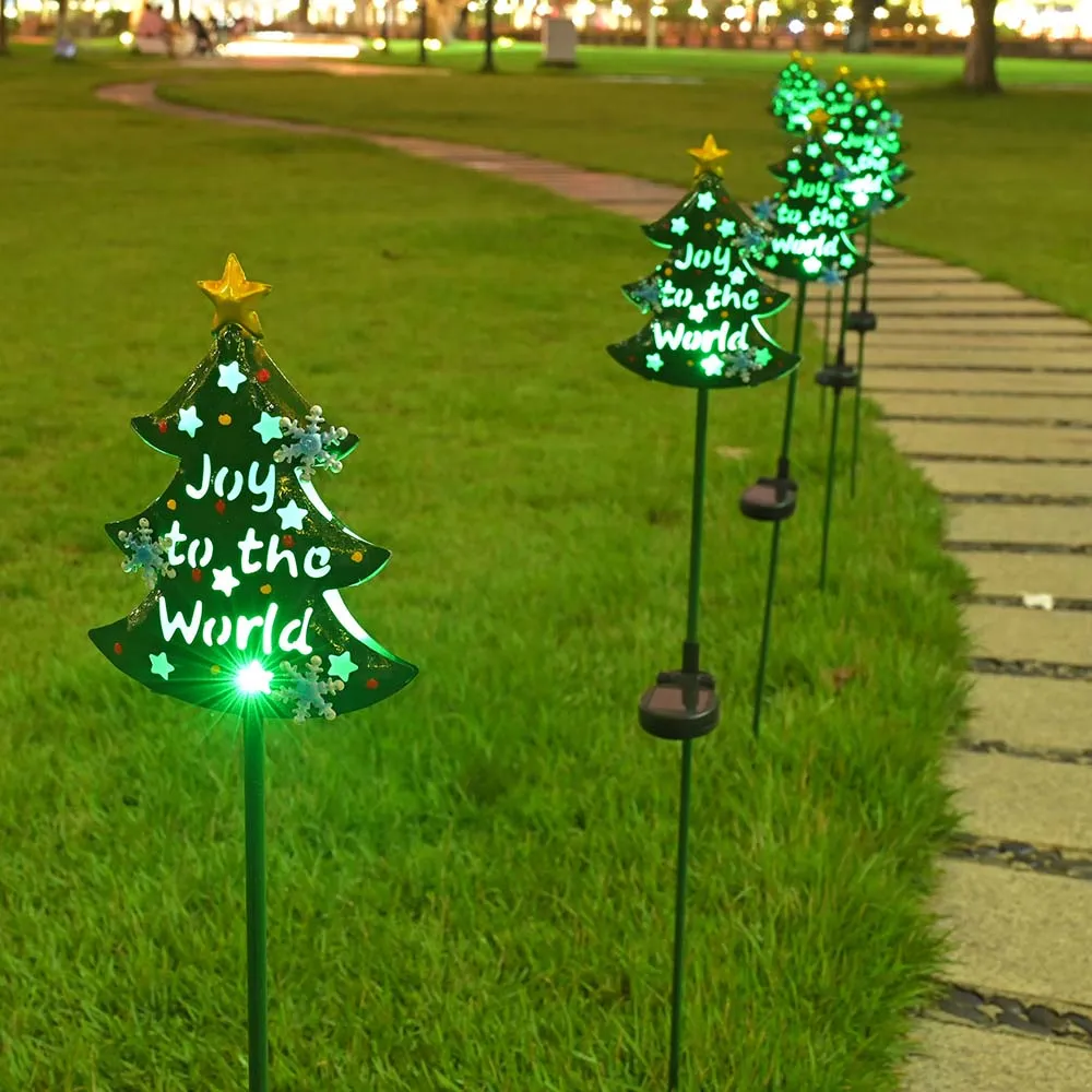 Solar Christmas Pathway Lights with Stake 2 Pack