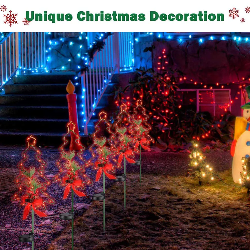 Solar Christmas Pathway Lights with Stake 2 Pack