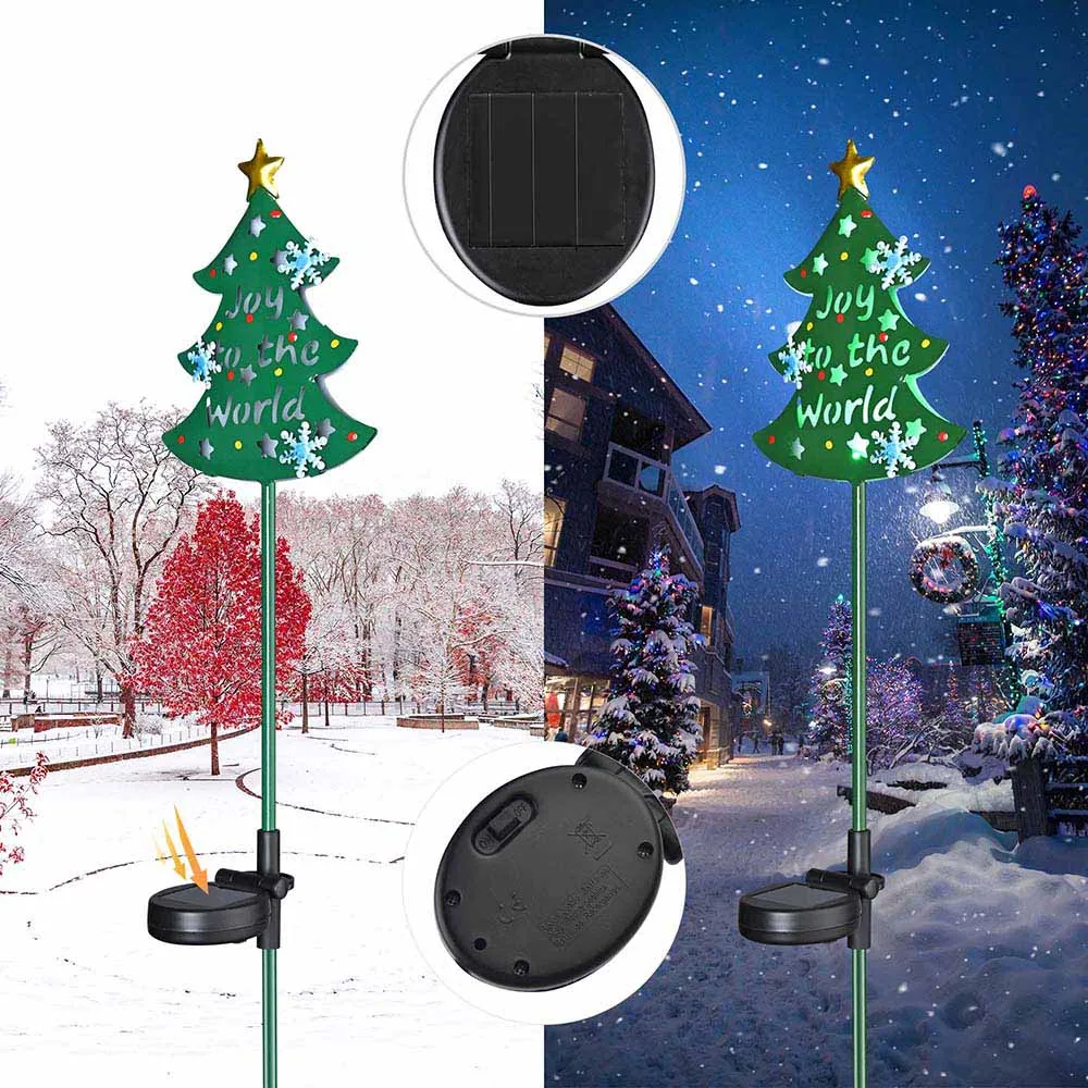 Solar Christmas Pathway Lights with Stake 2 Pack