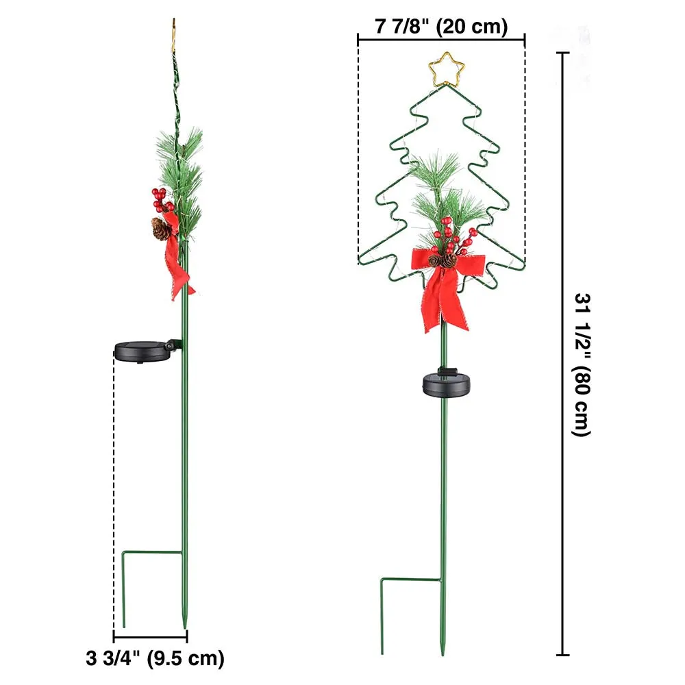 Solar Christmas Pathway Lights with Stake 2 Pack