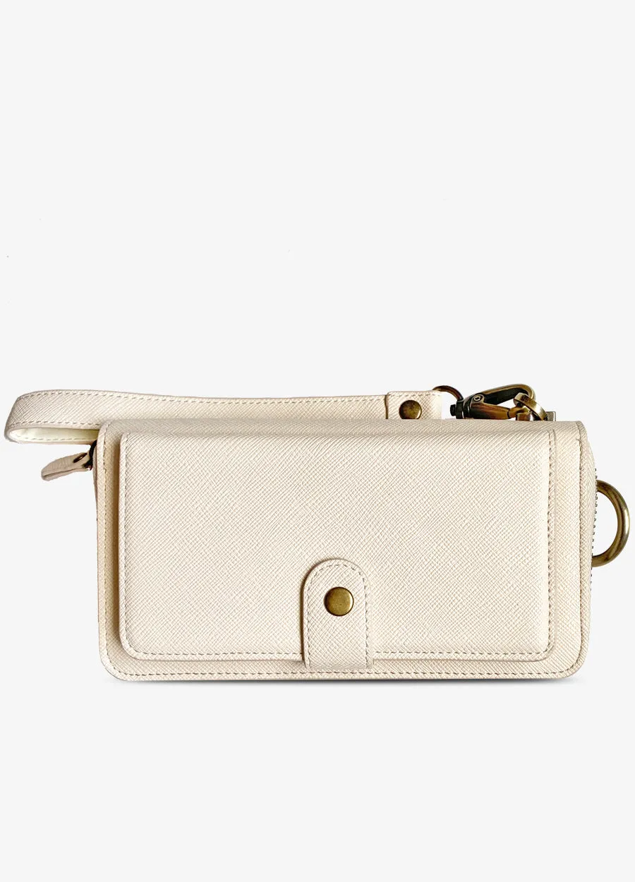 The Luxe Ultimate Wristlet Phone Case in Bone