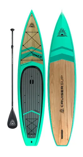 Two V-MAX LE 12'6" Touring Wood/Carbon Paddle Board Package By Cruiser SUP®