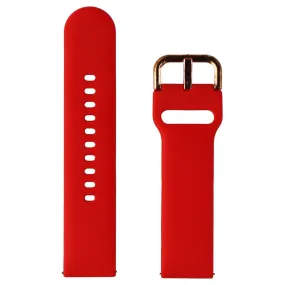 Universal 20mm Adjustable Silicone Band for Watches/Trackers - Red/Gold (S)