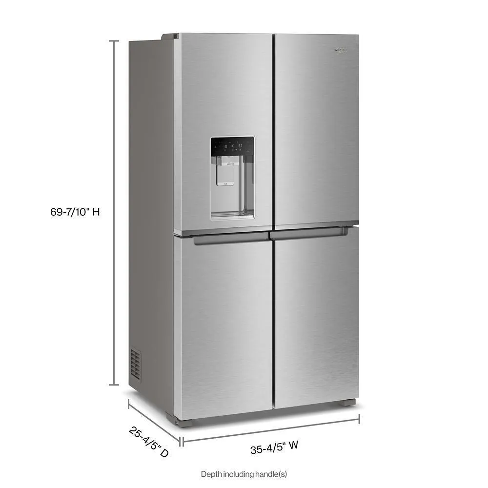 Whirlpool WRQC7836RZ 36-Inch Counter Depth 4 Door Refrigerator with Ice Maker in Door